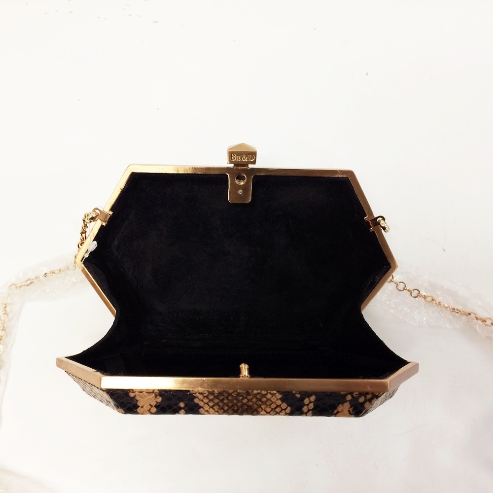 Be & D Snake Embossed Leather Clutch - Picture 5 of 8